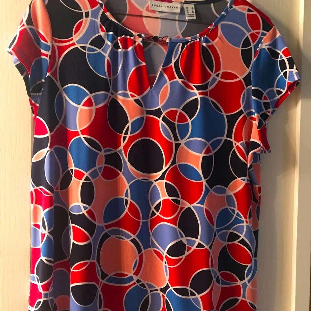 Susan Graver Cap-sleeve top